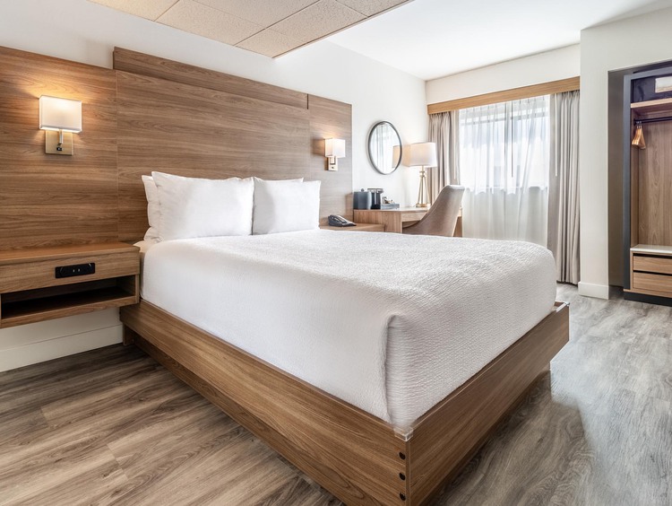 Queen bed in accommodations in Vancouver