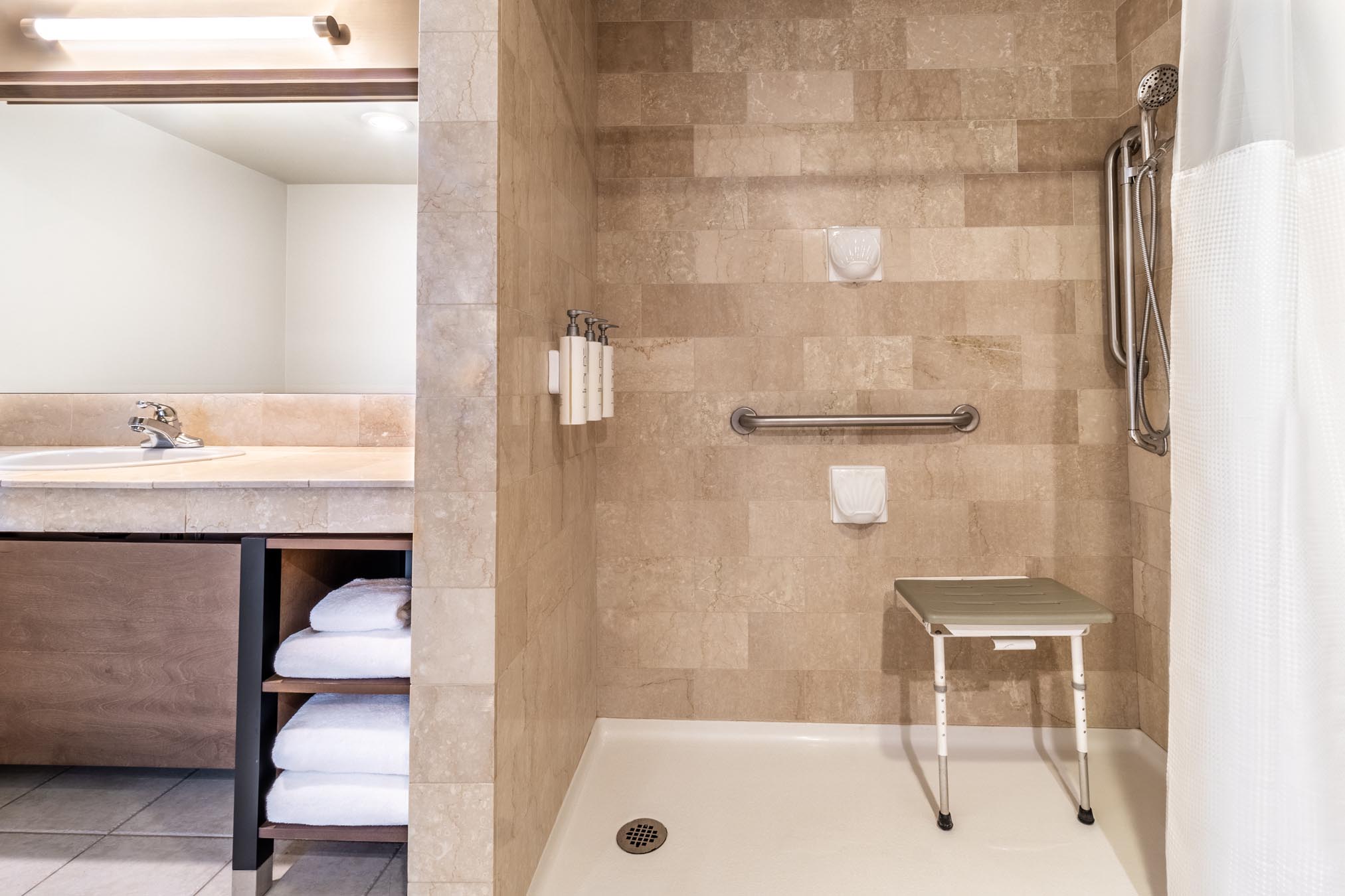 Accessible shower in Vancouver hotel room