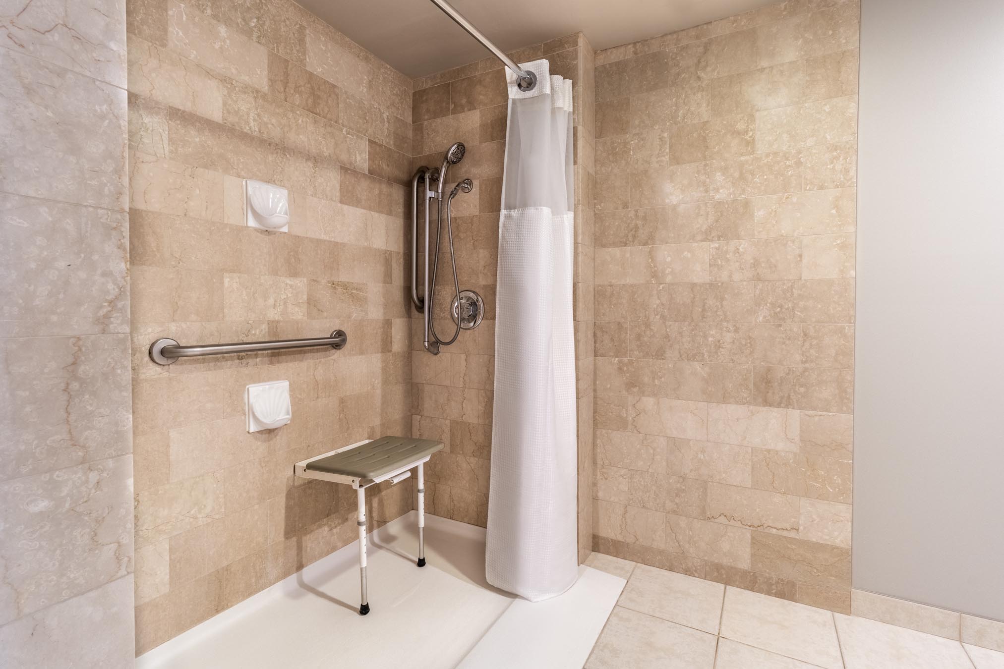 Accessible shower in hotel room