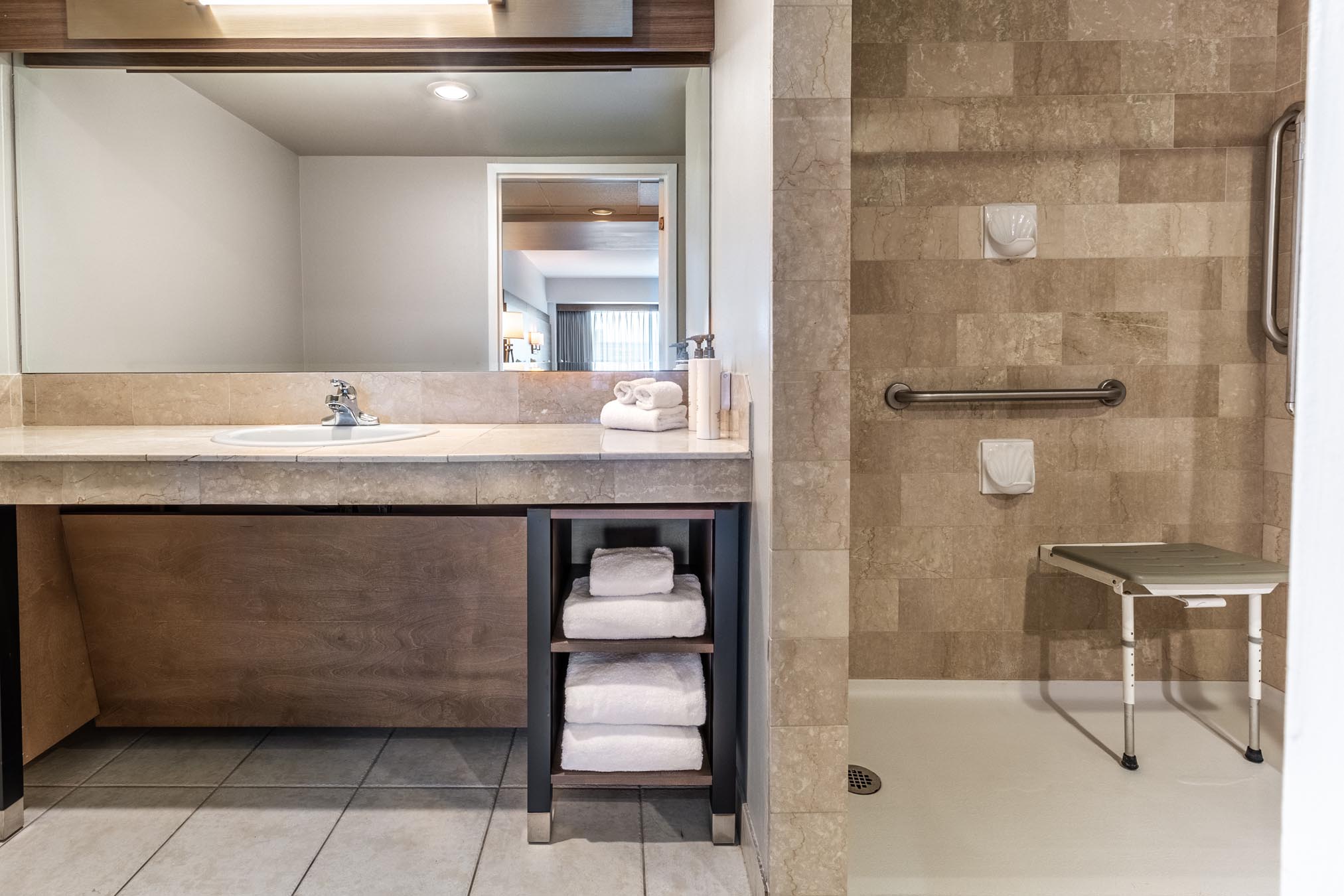 Accessible shower in Vancouver hotel room