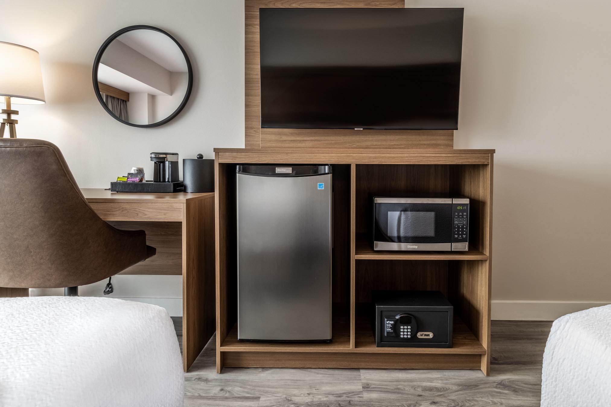 TV stand with mini-fridge