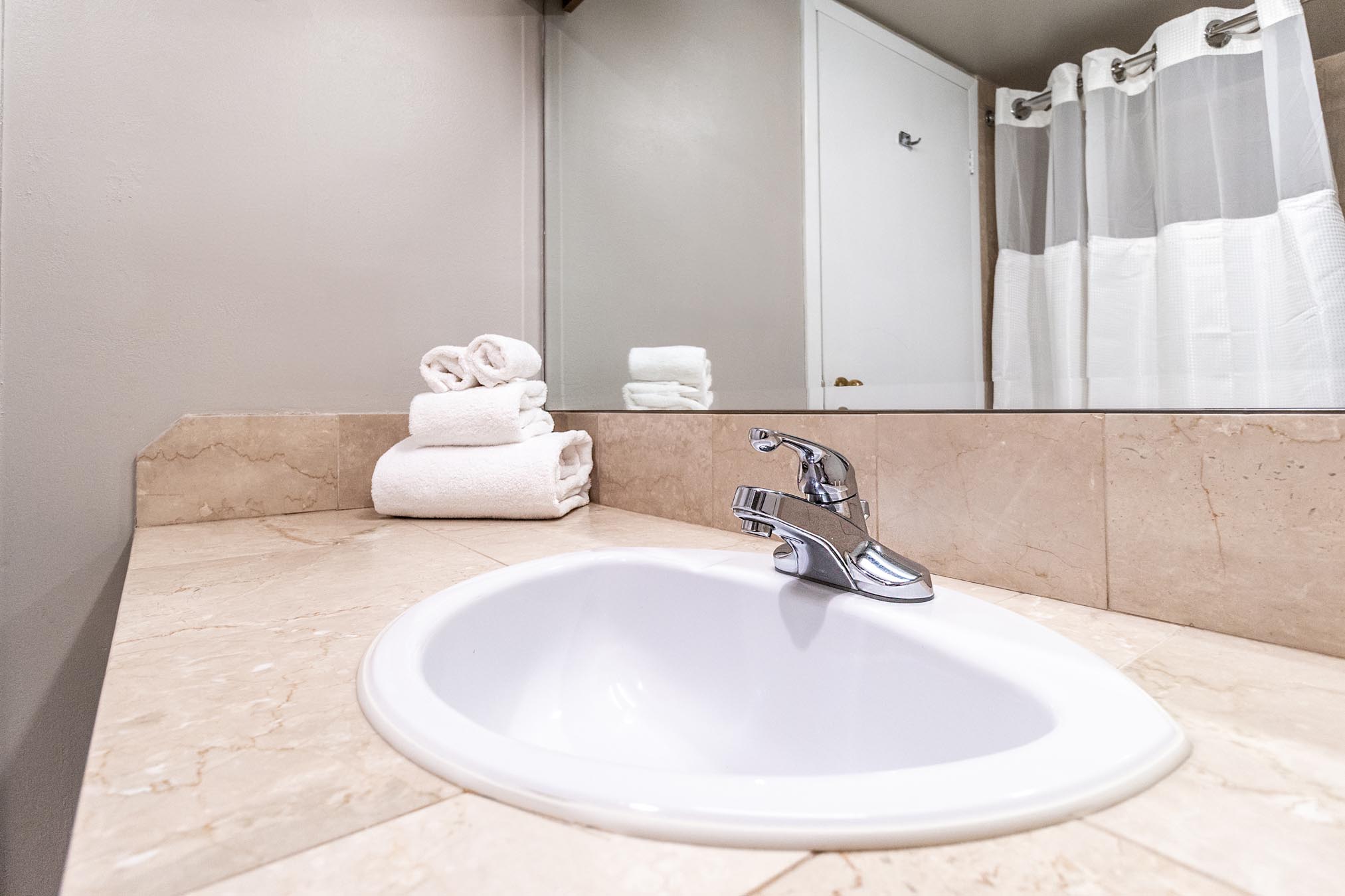 Sink on bathroom vanity